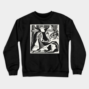 Large Cow Lying Down Crewneck Sweatshirt